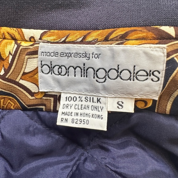 Vintage Baroque print silk bomber jacket - Picture 4 of 7